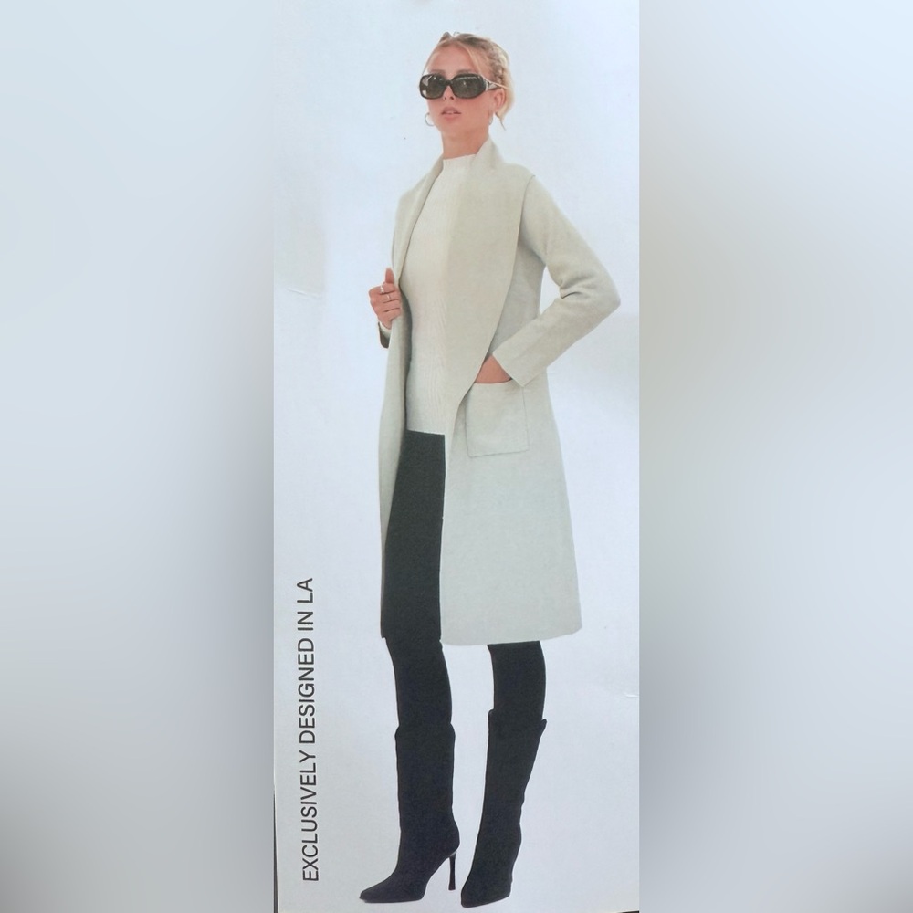Max Sport Open Front Knit Women’s Green Stone Long Cardigan Size Large NWT
